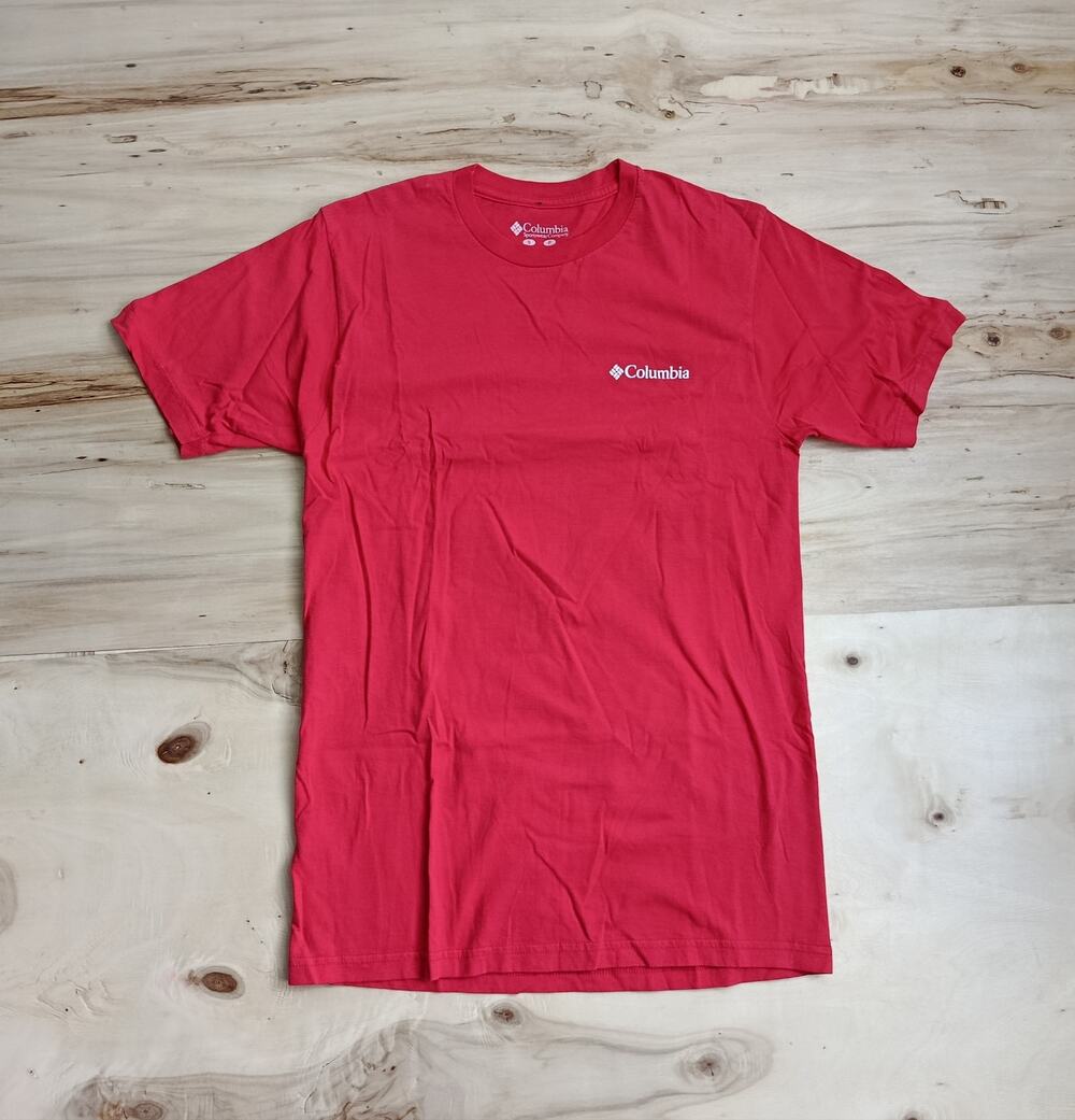 Columbia T-Shirt Mens Crewneck Short Sleeve Tee Orange Size Small